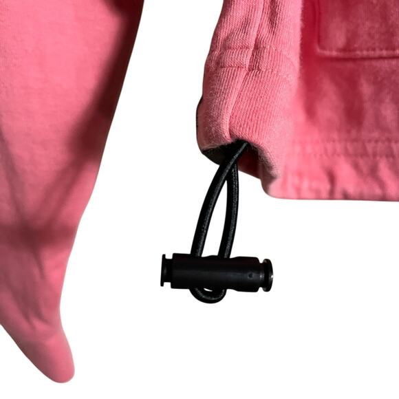 Adidas Women Hoodie with Front Pocket and cinch waist Coral/Pink color. Size L - Picture 6 of 7